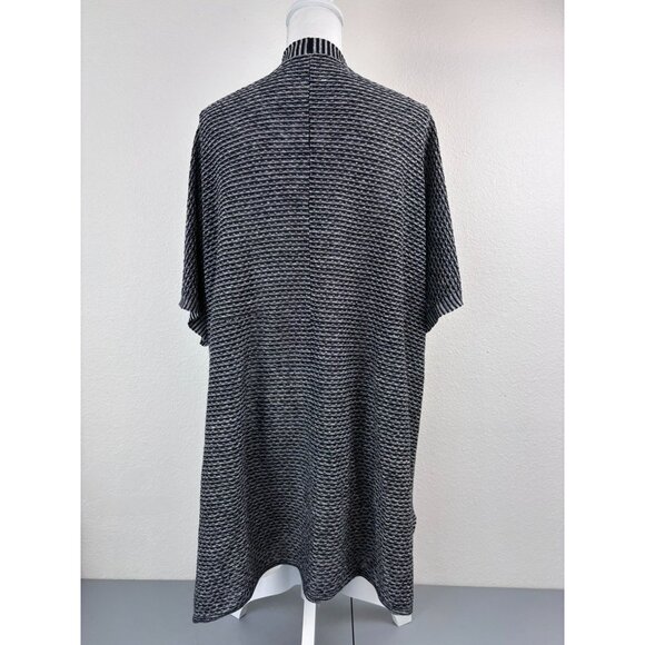 Eileen Fisher women's XL black white open front organic linen cardigan sweater - Picture 7 of 11